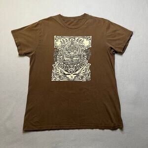 Grateful Dead GDP Skull‎ Graphic T-Shirt Mens Brown 2009 Psychedelic Art Tee